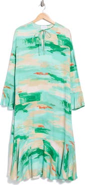 Longchamp Keyhole Long Sleeve Midi Dress