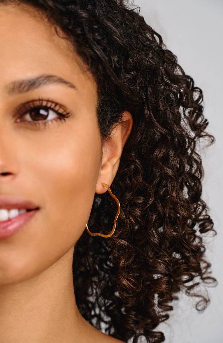 Kiara by Ki-Ele Sierra Hoop Earrings, Alternate, color, Gold