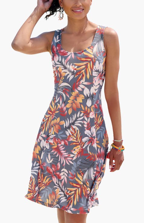 Women's Strappy Back Print Dress
