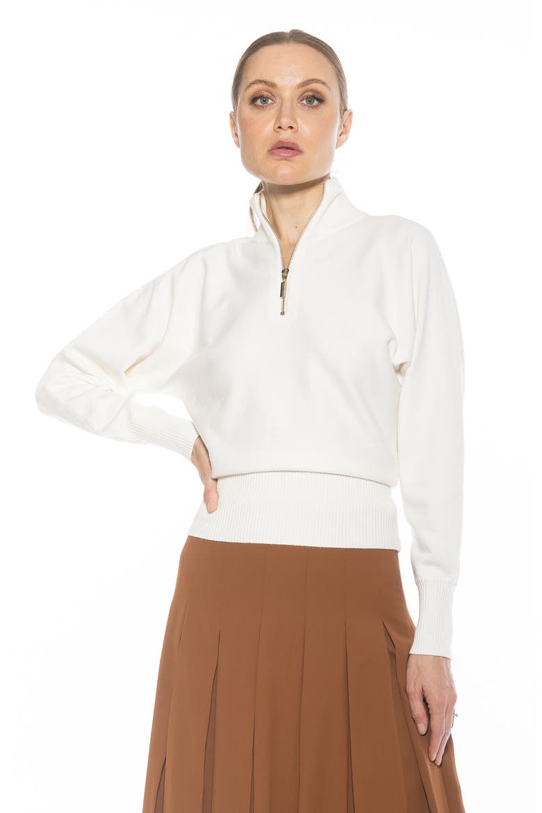 Niko Quarter Zip Sweater, Alternate, color, IVORY