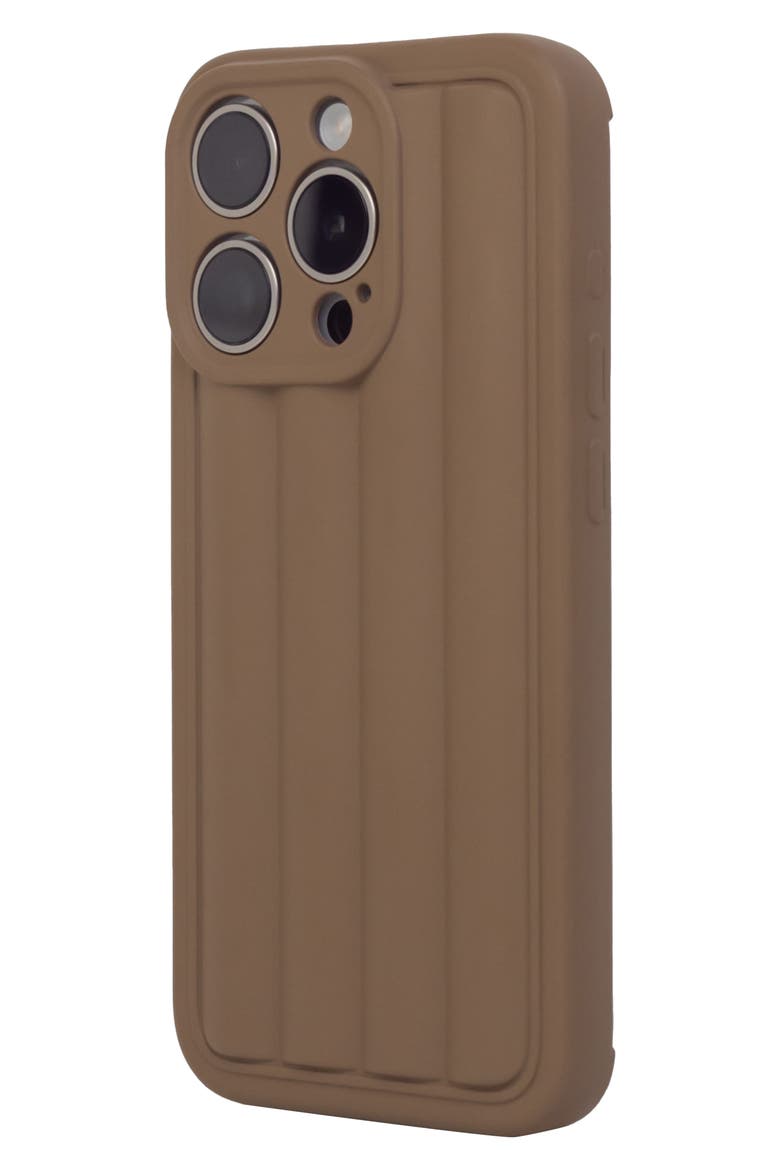 Roman Stripes iPhone 15 Pro Case, Alternate, color, COFFEE