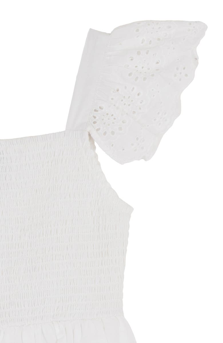 Rare Editions Kids' Cotton Eyelet Smocked Sundress, Alternate, color, White