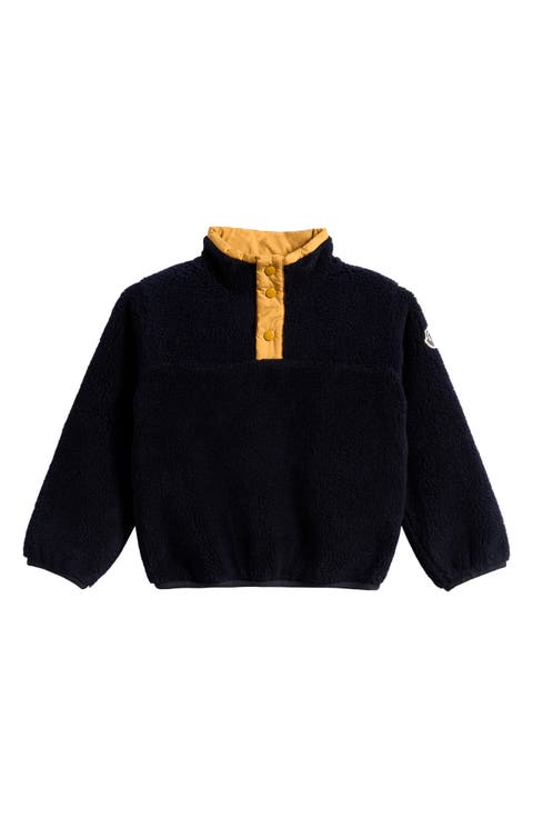 Kids' Cowboy Embroidered High Pile Fleece Mock Neck Pullover