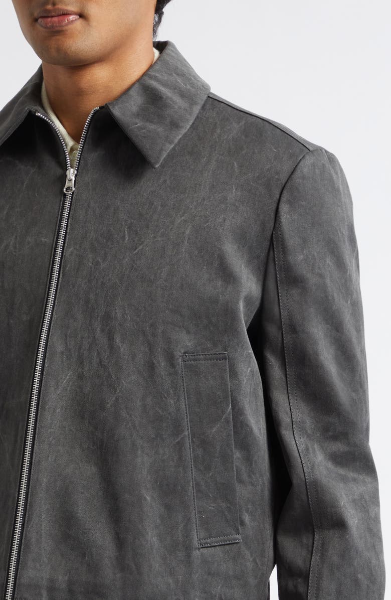Séfr Tazio Washed Cotton Twill Jacket, Alternate, color, Marble Charcoal Twill