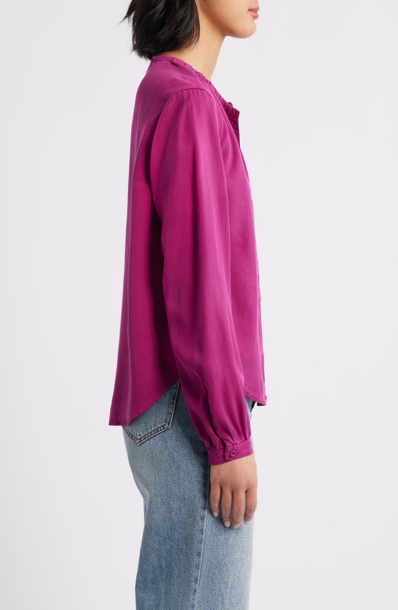 Cloth & Stone Gathered Button-Up Shirt, Alternate, color, Fushia