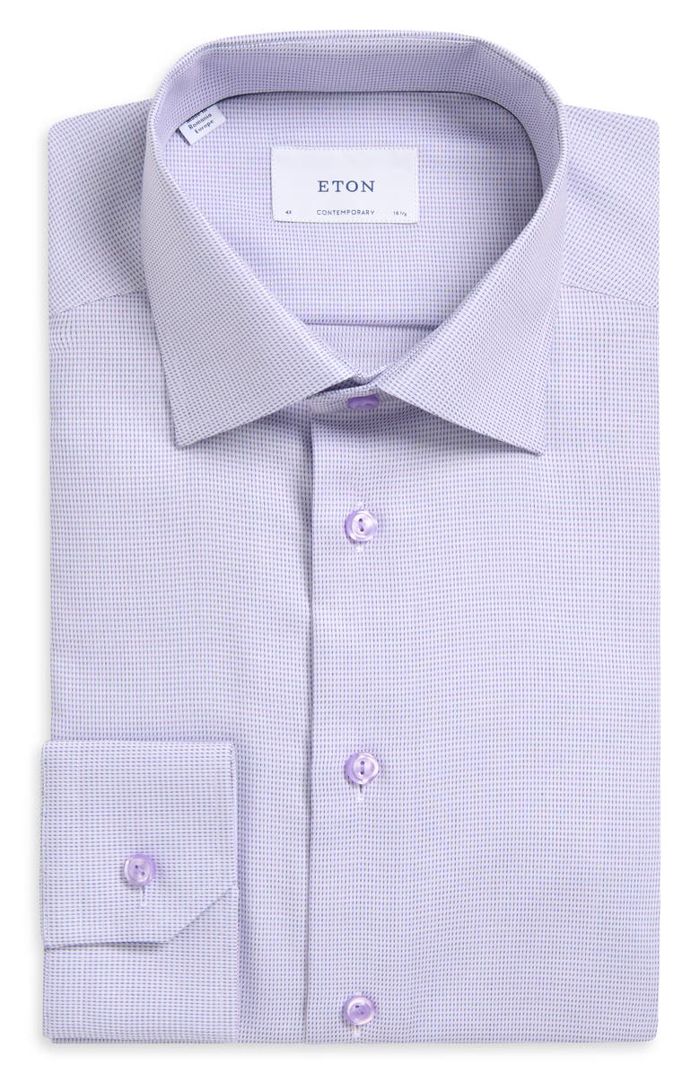 Eton Contemporary Fit Semisolid Cotton Dress Shirt, Alternate, color, Pink