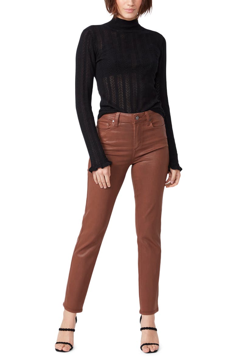 PAIGE Lysette Pointelle Mock Neck Cotton Blend Sweater, Alternate, color,