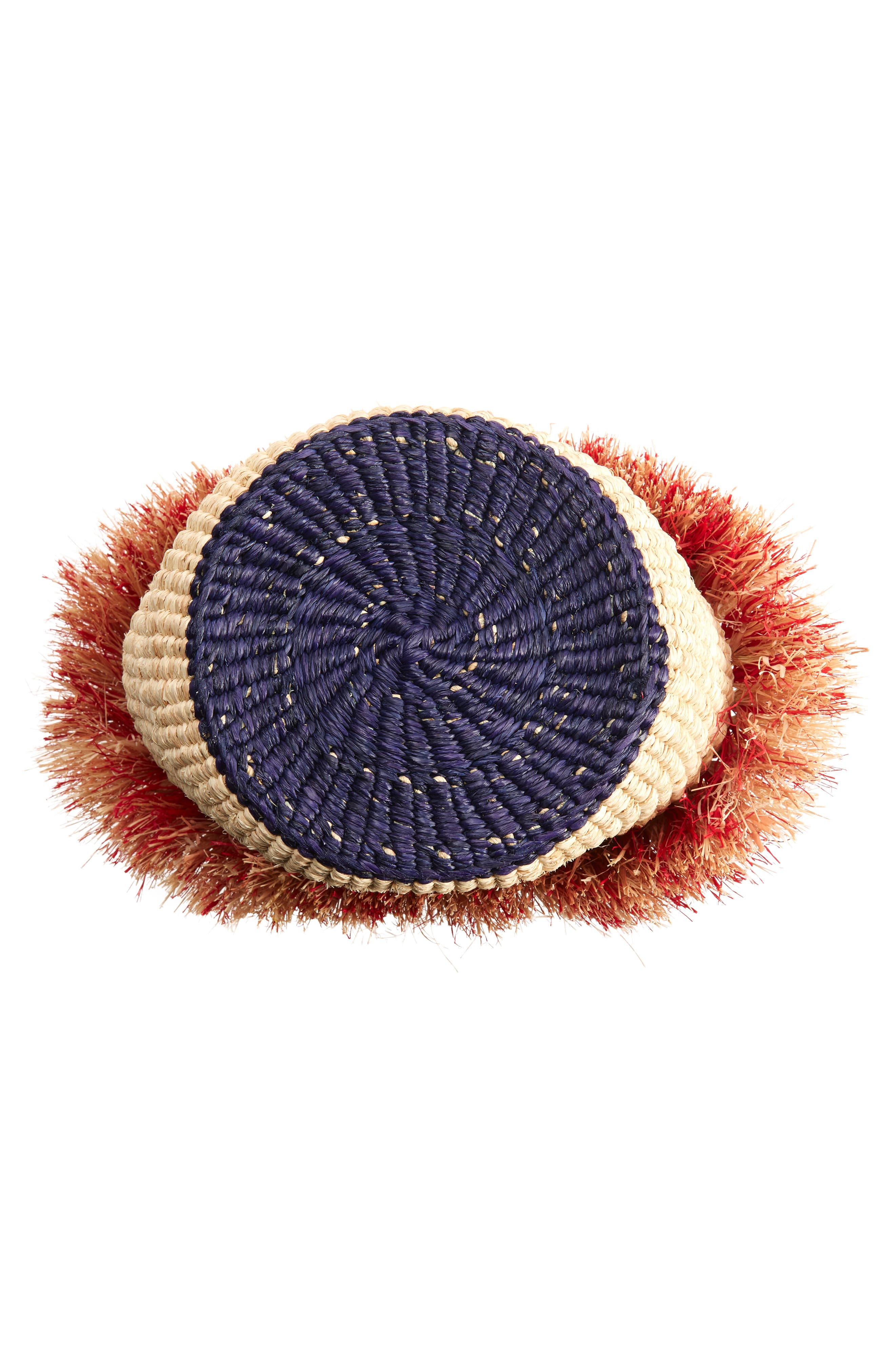 Tia Woven Raffia Bucket Bag, Alternate, color, NATURAL/ RED