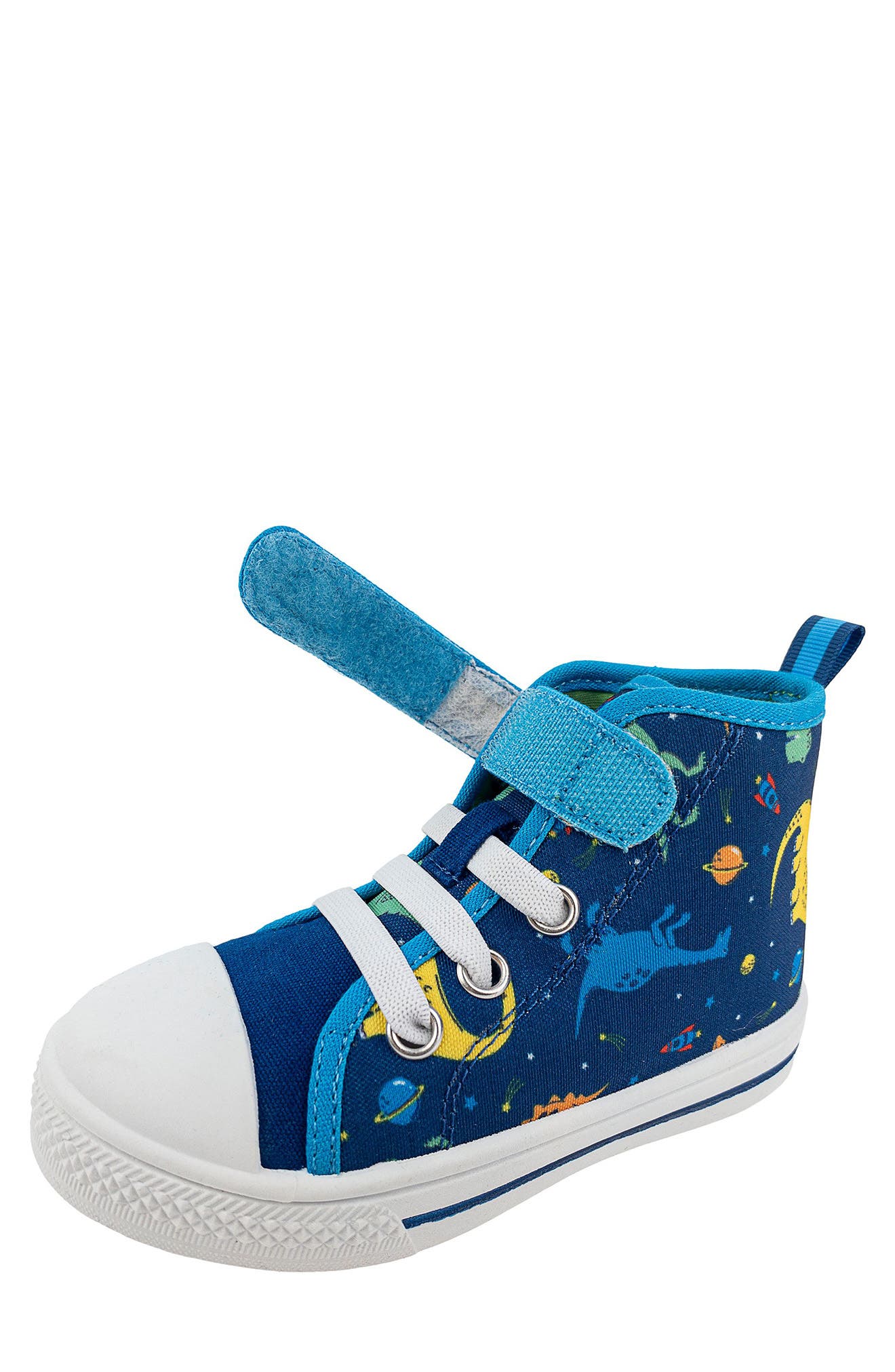 RAINBOW DAZE Dinosaur Hi Top Athletic Shoes, Alternate, color, Blue