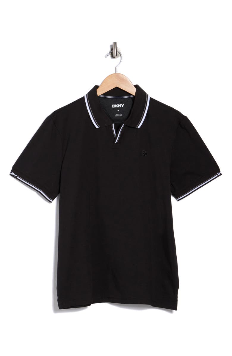 DKNY SPORTSWEAR Jory Johnny Collar Polo, Main, color, Black