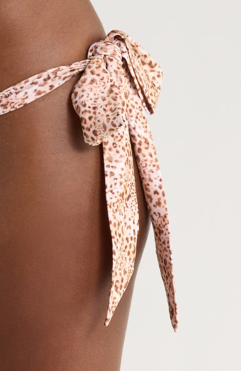 Kulani Kinis Ruched Side Tie Thong Bikini Bottoms, Alternate, color, Wild Skies