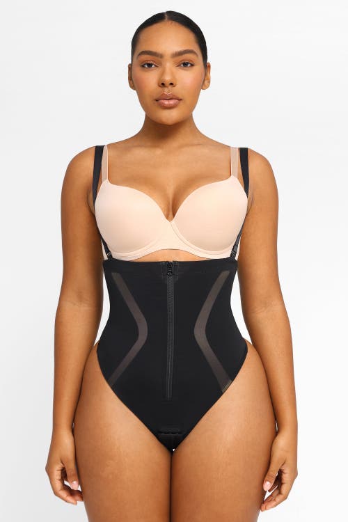 Shapellx Inner Armor X Comfy Sculpting Thong In Classic Black