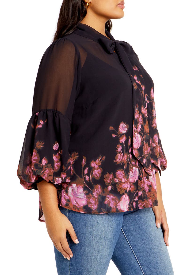 Romance Sheer Button-Up Top, Alternate, color, MODERN ROMANCE