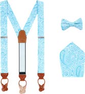 Trafalgar Sobee Paisley Brace Bow Tie & Pocket Square Set