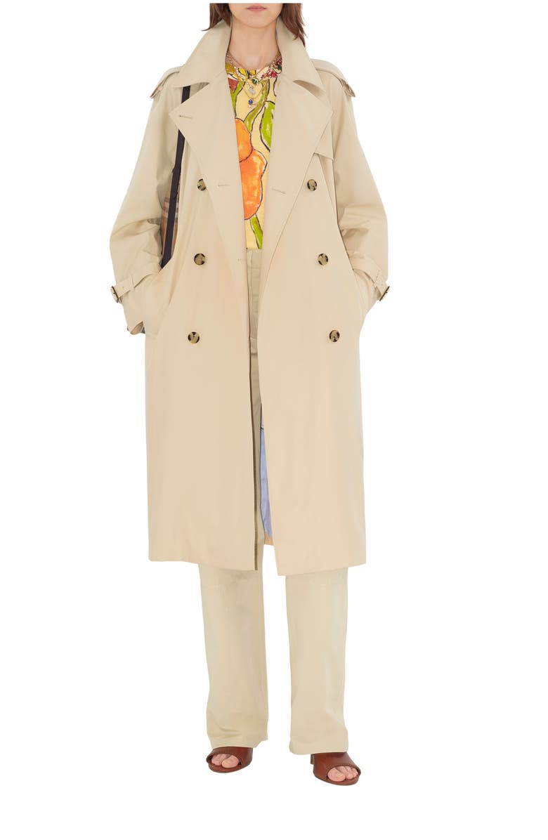 Burberry Long Highgrove Castleford Trench Coat, Main, color, Nutmeg