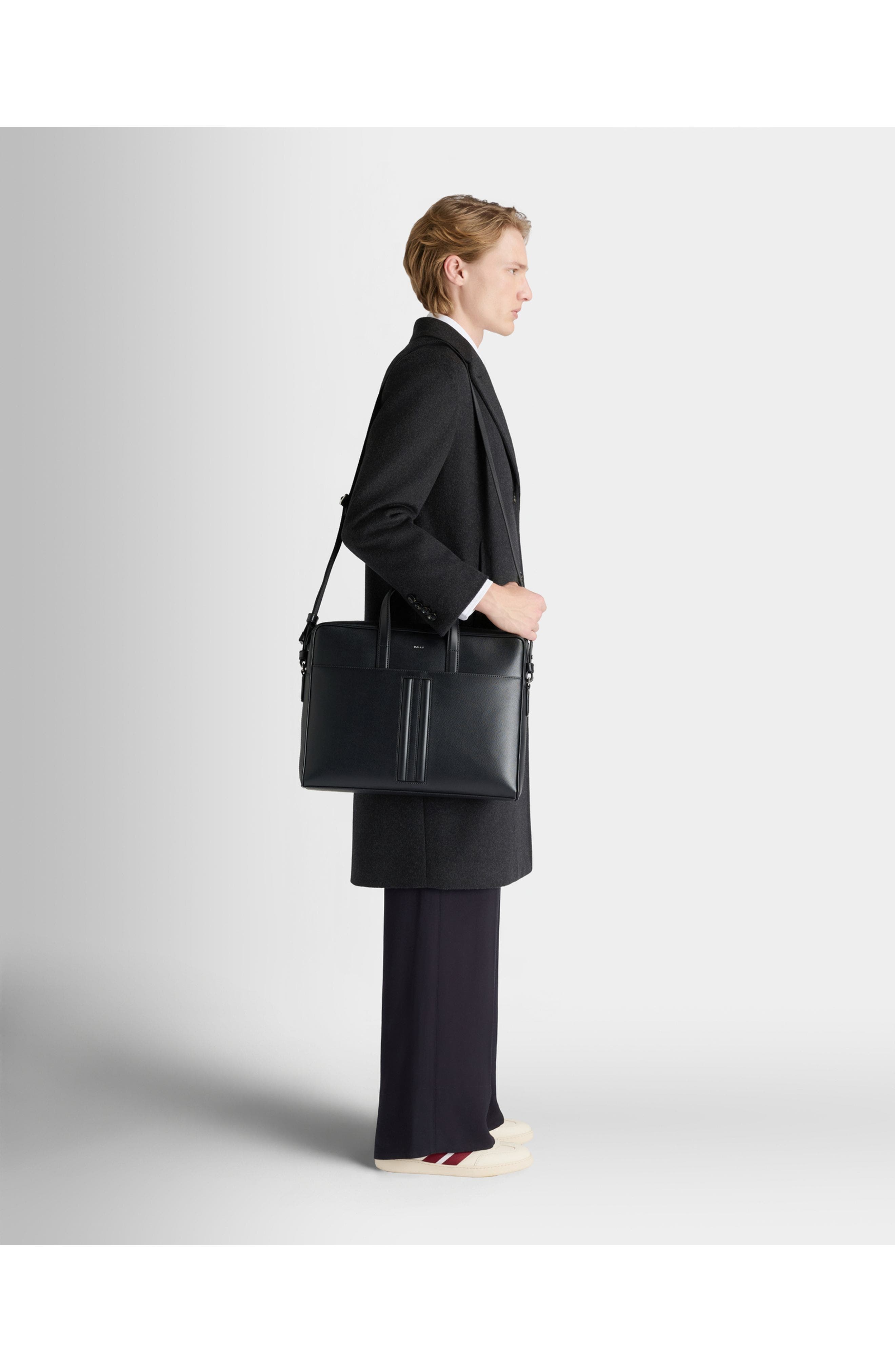 Bally Mythos Briefcase, Alternate, color, Black+Palladio