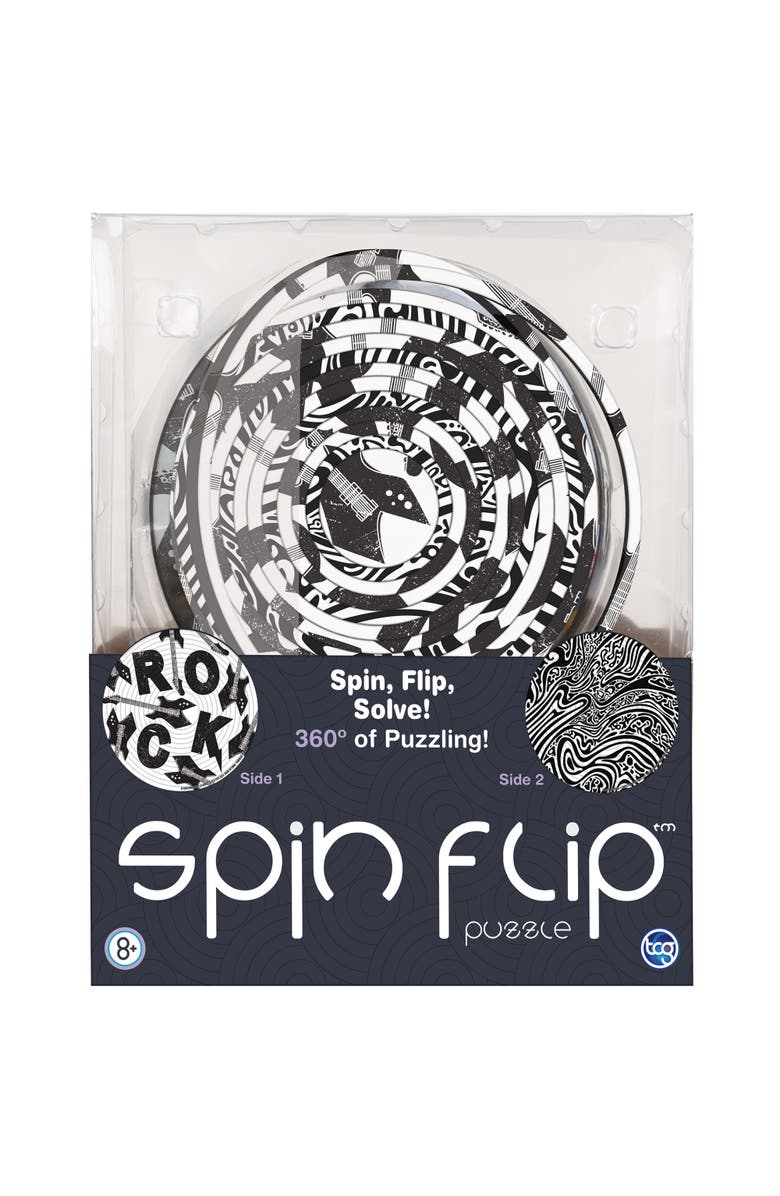 Spin Flip Puzzle Hypnotic 2L 14 Rings 2In1 Doublesided Puzzle, Alternate, color, Multicolored