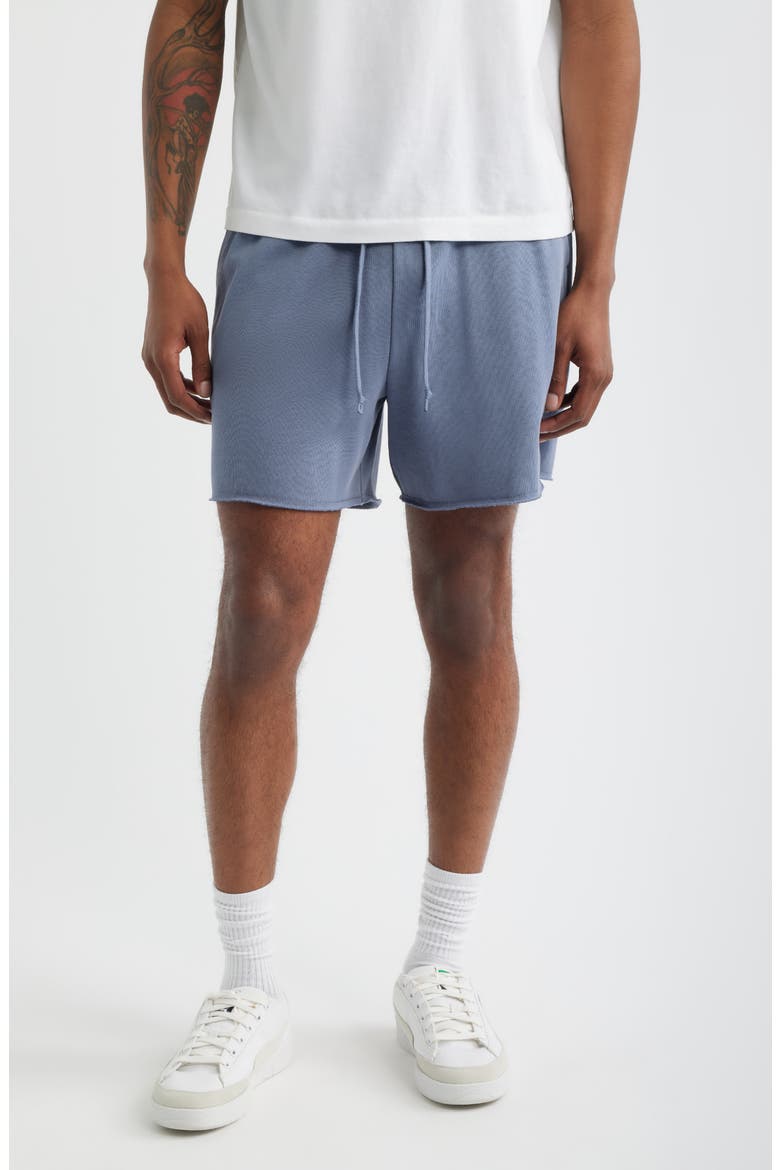 Frayed Terry Sweat Shorts, Main, color, GREY FOLKSTONE