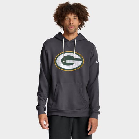 Men's Nike Anthracite Green Bay Packers Sideline Standard Issue Initial Home Dri-FIT Hoodie