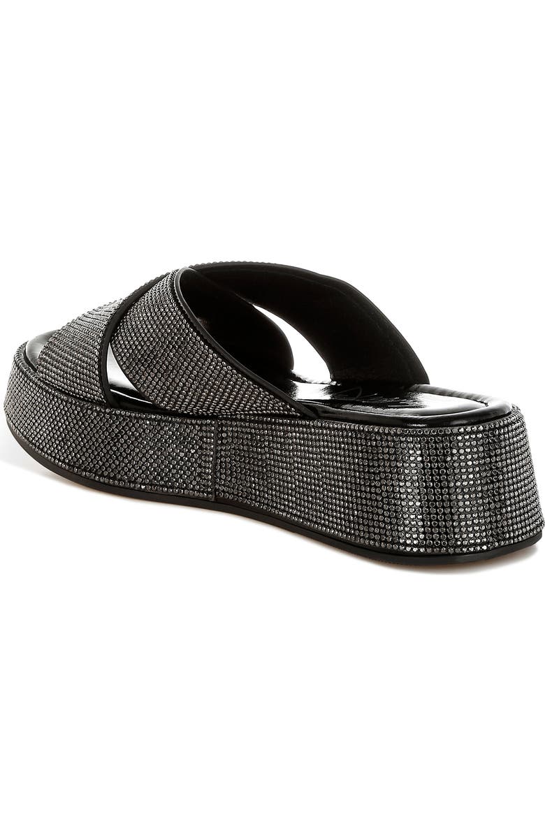 LONDON RAG Adena Crystal Embellished Platform Sandal, Alternate, color, Black