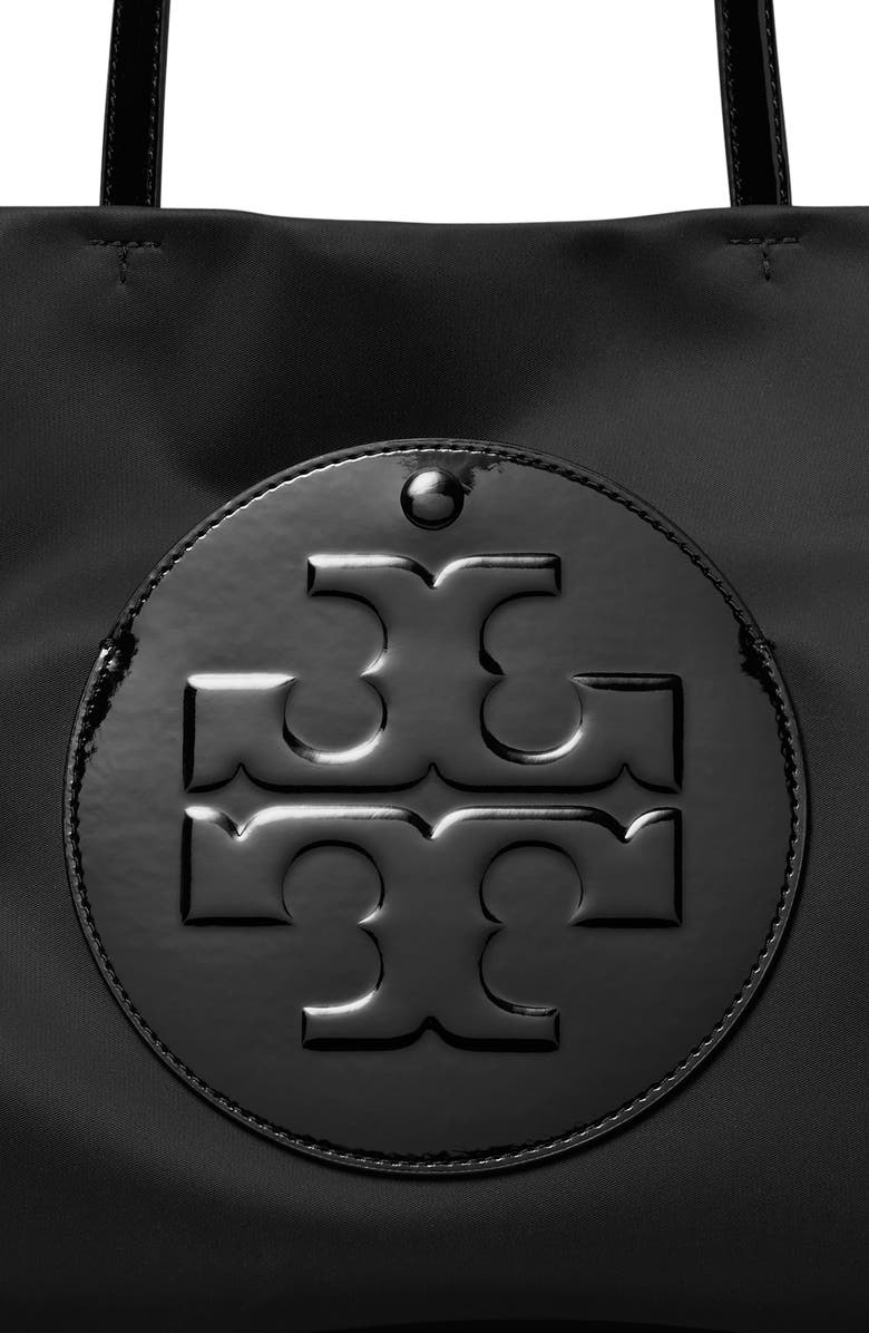 Tory Burch Ella Patent Small Tote, Alternate, color, Black