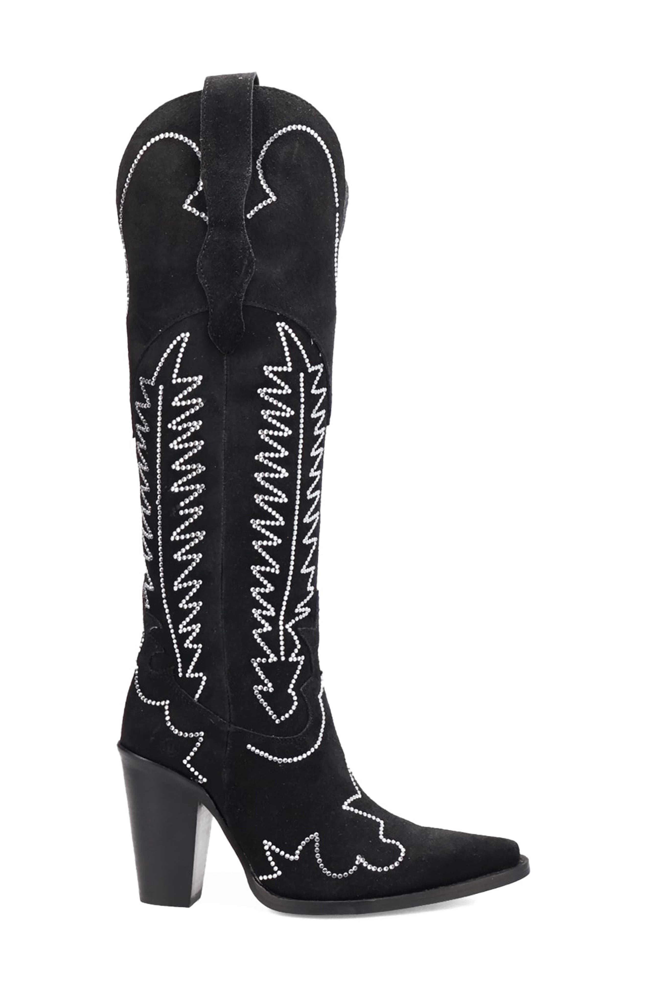 Dingo Double Take Over the Knee Western Boot, Alternate, color, Black