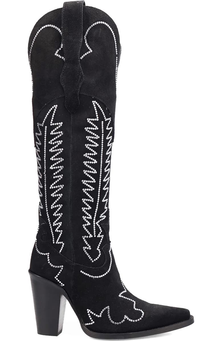 Dingo Double Take Over the Knee Western Boot, Alternate, color, Black
