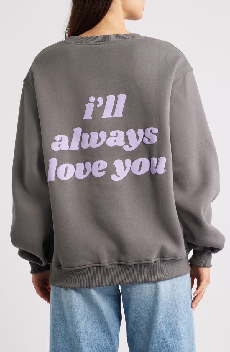 HAPPY CAMP3R I'll Always Love You Logo Sweatshirt, Alternate, color, Dark Gray