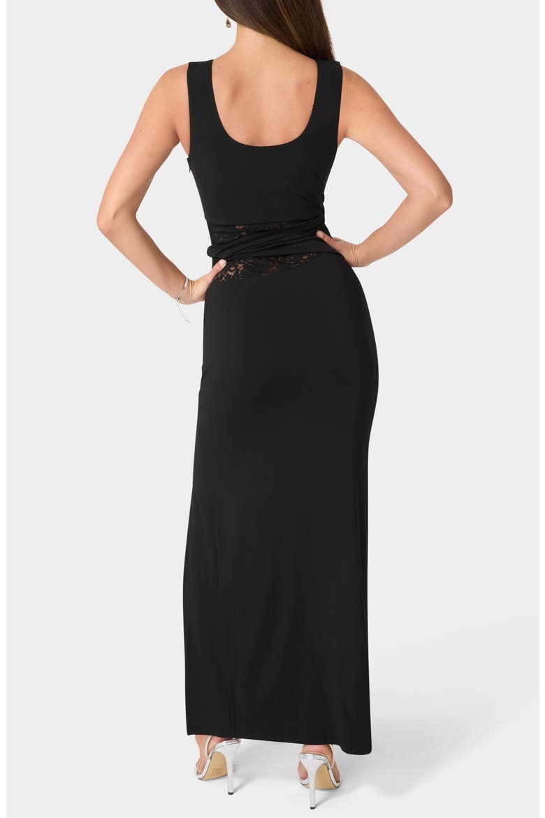 Lace Waist Sleeveless Maxi Dress, Alternate, color, BLACK