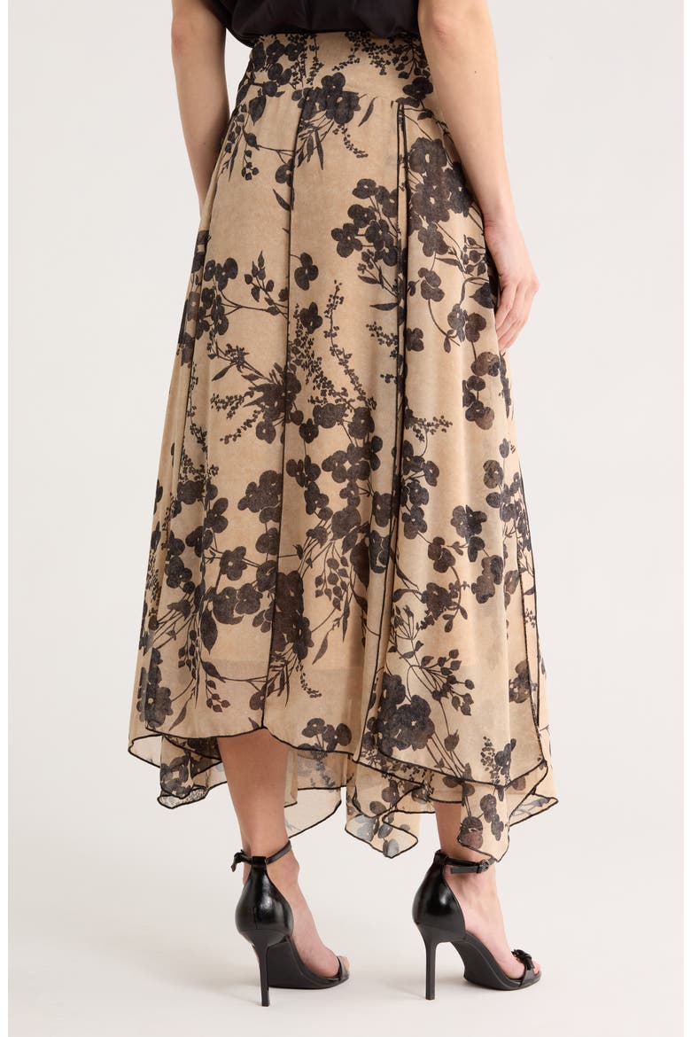 Floral Godet Maxi Skirt, Alternate, color, HUMMUS