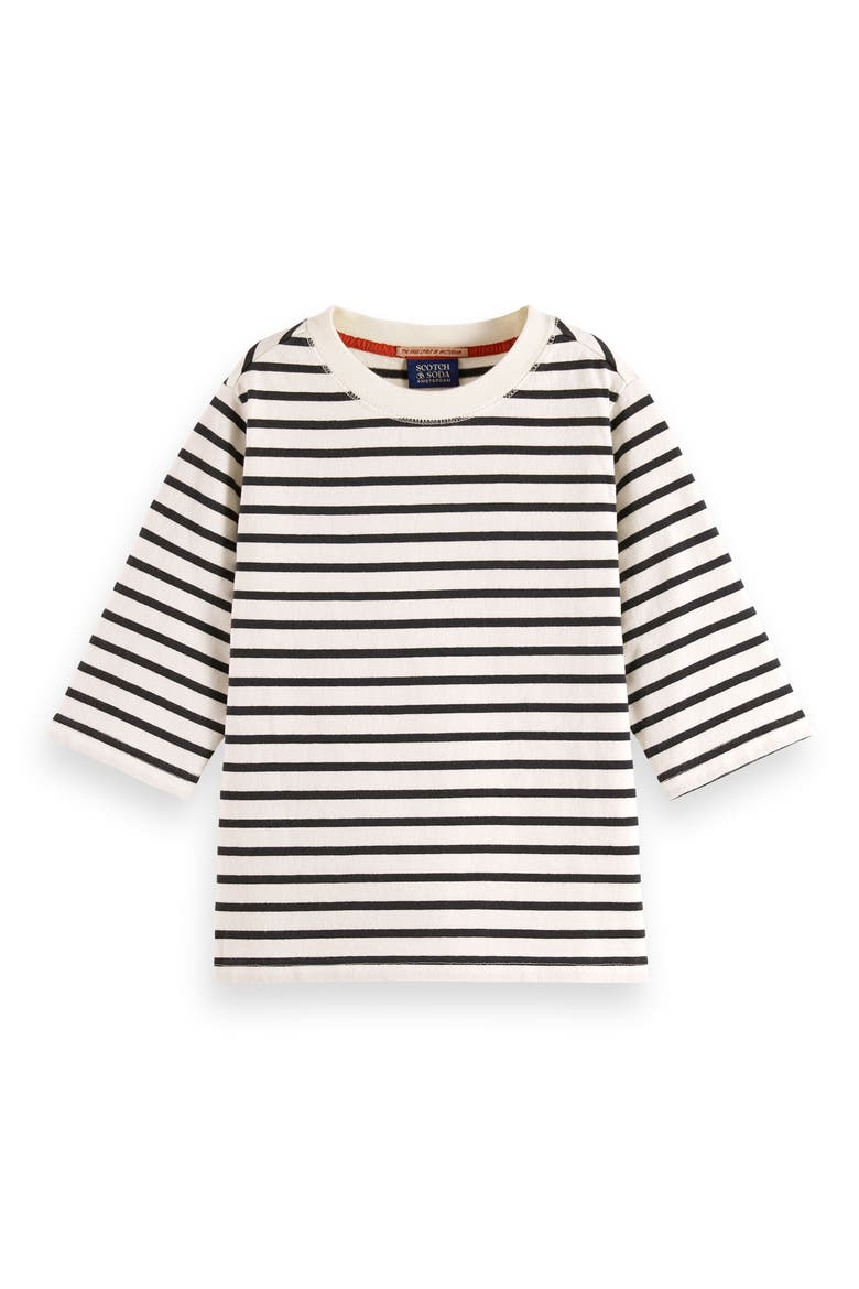 Kids' Stripe Cotton Tie Back Top, Main, color, BLUE WHITE STRIPE
