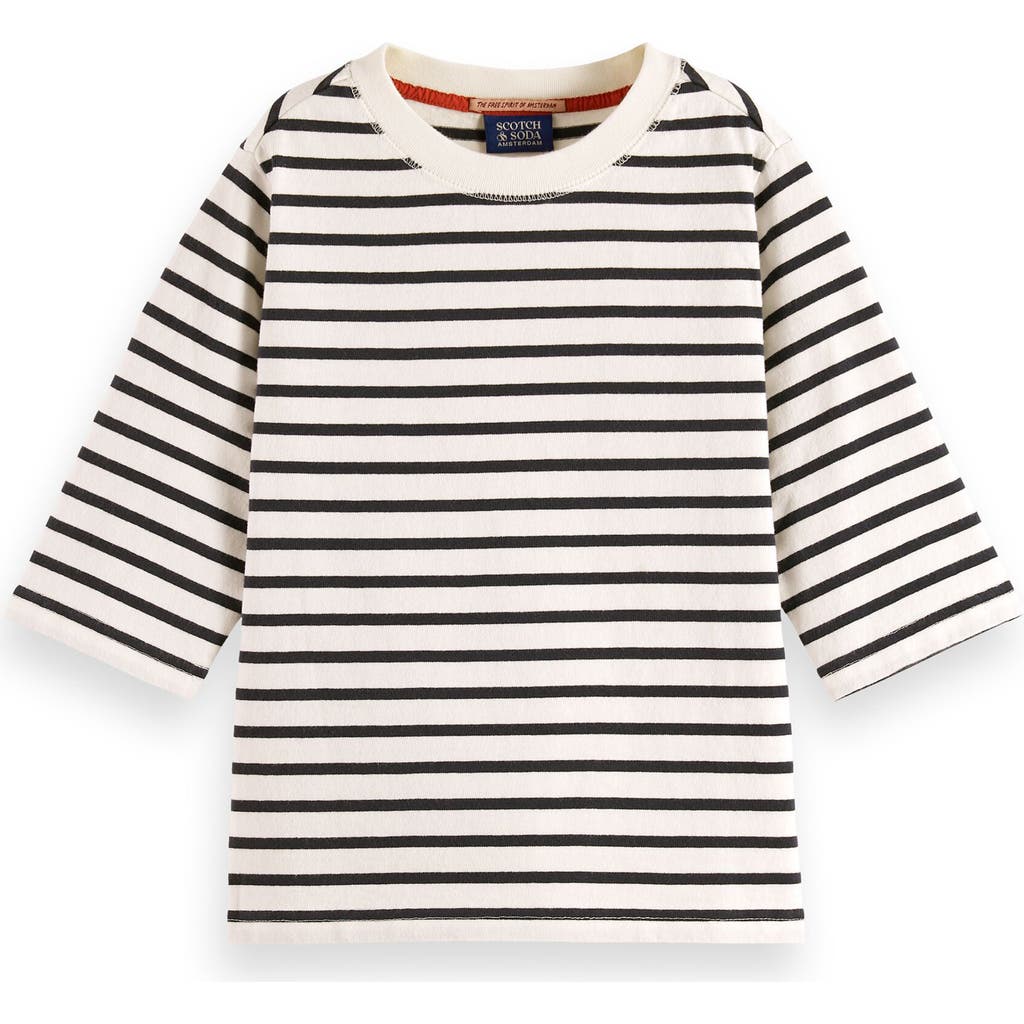 Scotch & Soda Kids' Stripe Cotton Tie Back Top In Multi