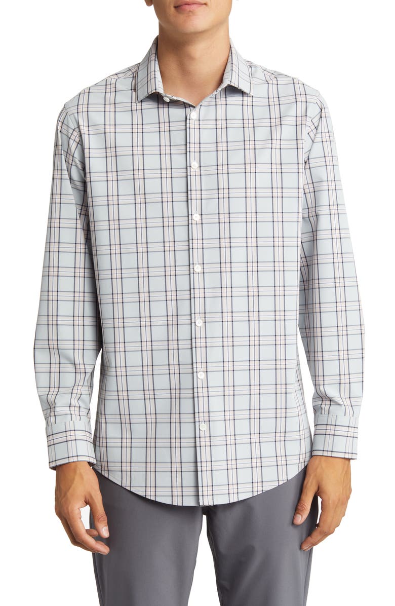 Mizzen+Main Men's Leeward Trim Fit Plaid Performance Button-Up Shirt, Main, color, 