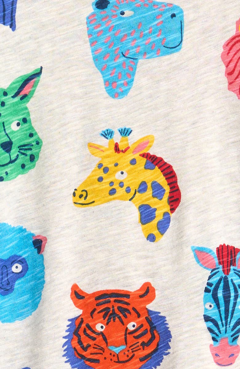 Mini Boden Kids' Jungle Animals Print Slub Cotton T-Shirt, Alternate, color, 