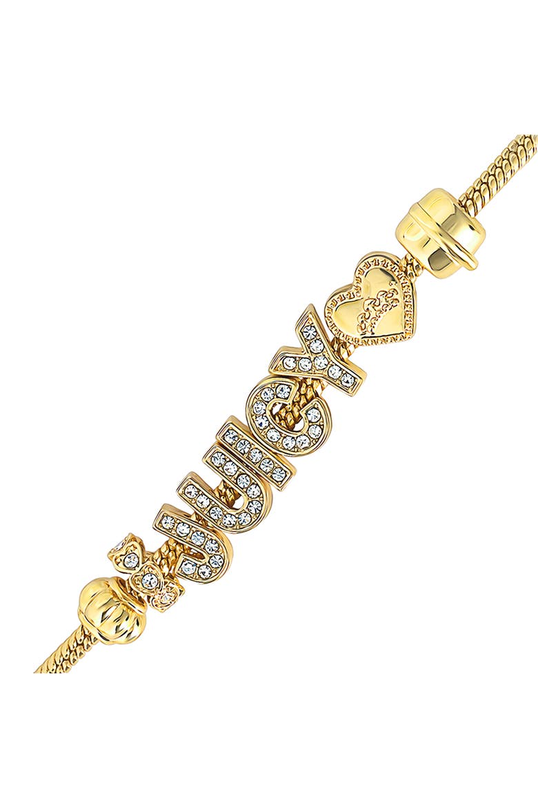 Logo Charm Bracelets for Women, 7.5", Gold-Tone, Alternate, color, Gold-Tone