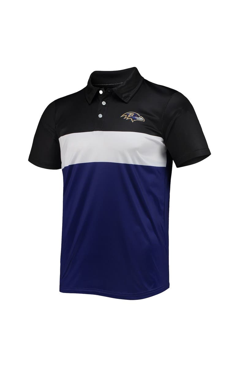 FOCO Men's FOCO Black/Purple Baltimore Ravens Retro Colorblock Polo, Alternate, color, 