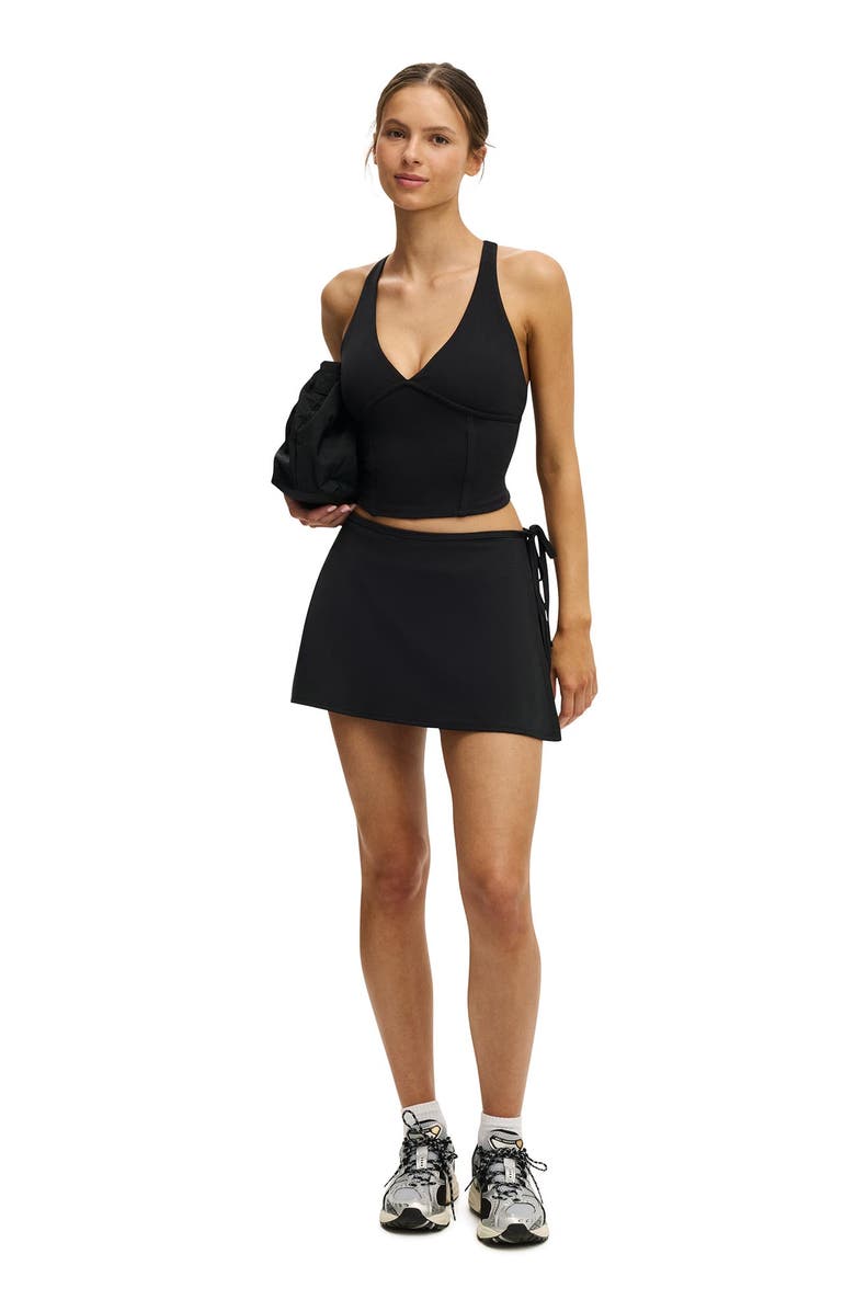 COTTON ON BODY Women's Active Wrap Skirt With Tie, Alternate, color, Black