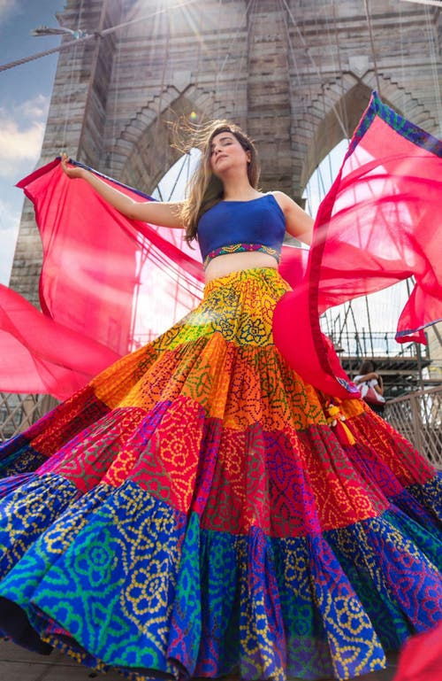 Raas Elissa Tropical Tiered Chaniya Choli In Multi