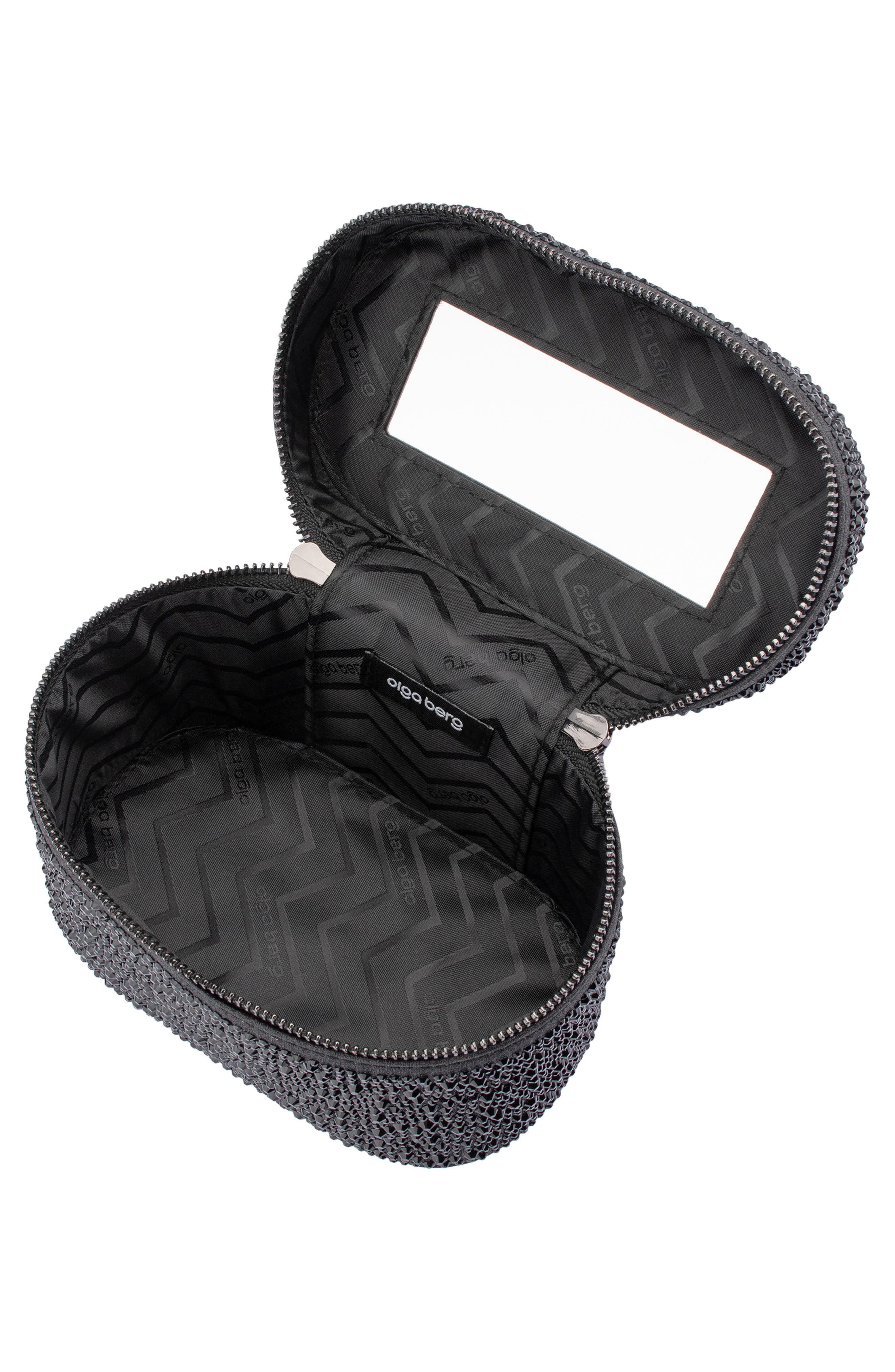 Olga Berg Beckie Crystal Top Handle Vanity Case, Alternate, color, 