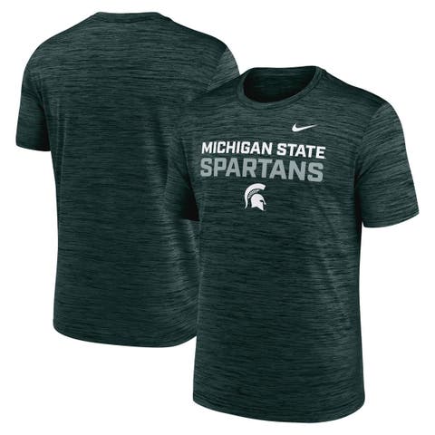 Men's Nike Green Michigan State Spartans Campus Center Stack Velocity Performance T-Shirt