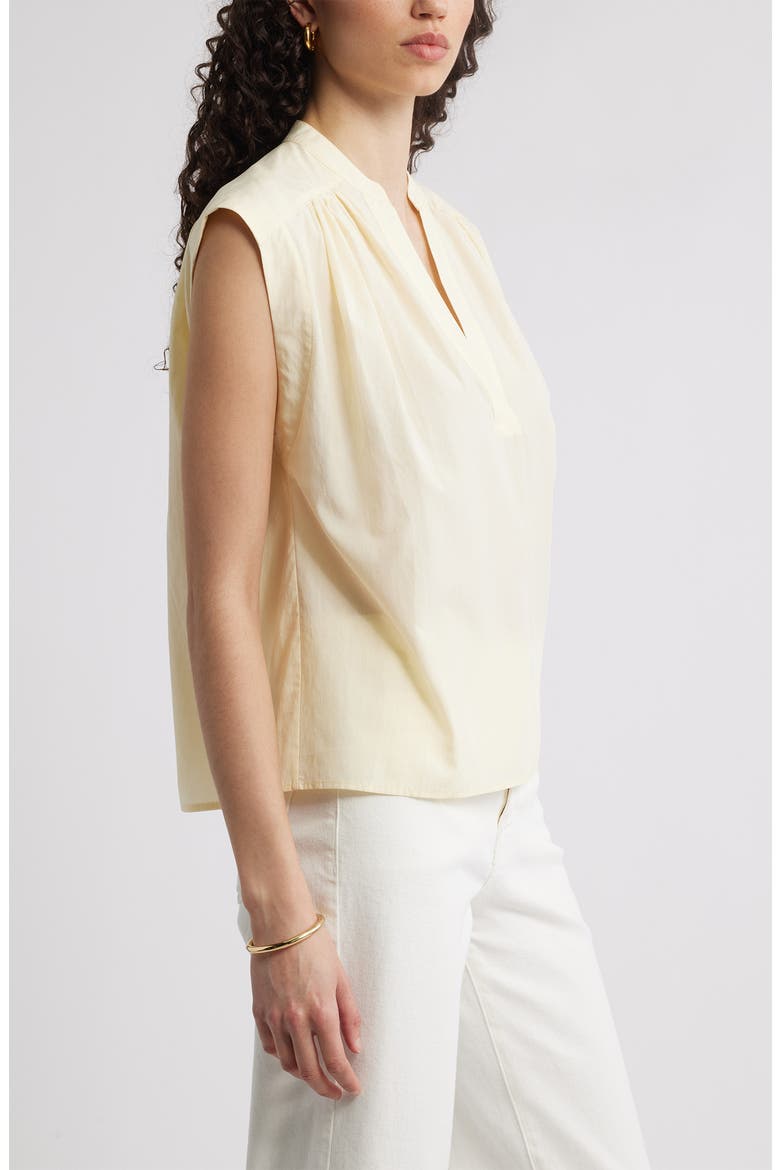 Shirred Cap Sleeve Top, Alternate, color, YELLOW PALE