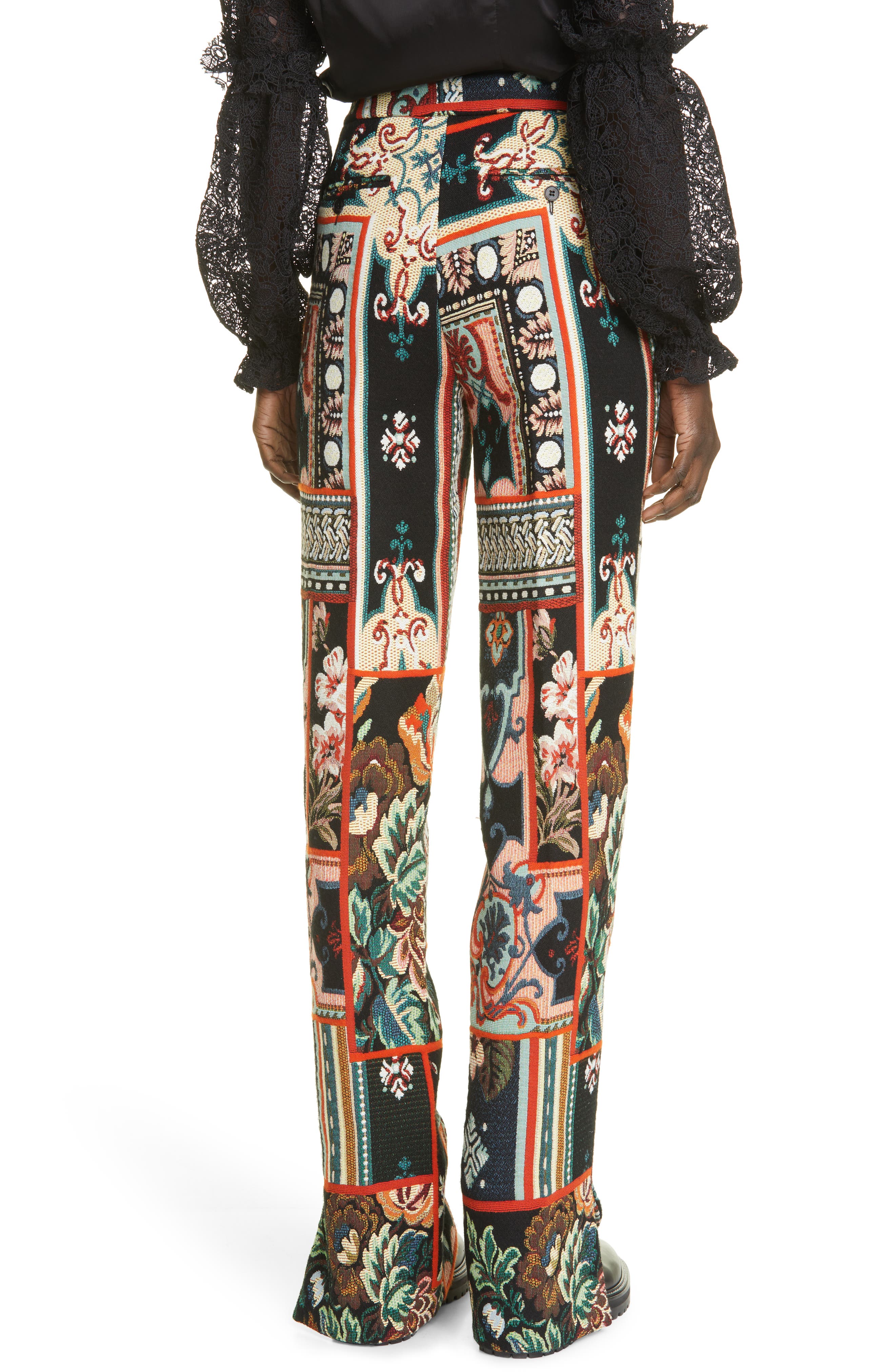 Brock Collection Tina Patchwork Jacquard Cashmere & Wool Pants (Women ...