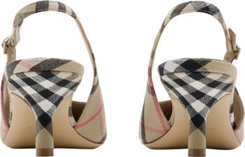 Check Dame Pointed Toe Slingback Pump