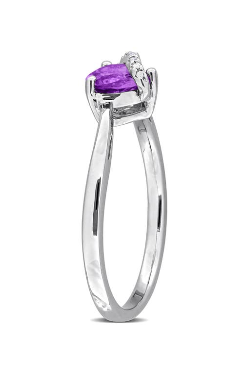 Delmar Semiprecious Stone & Diamond Heart Ring In Purple
