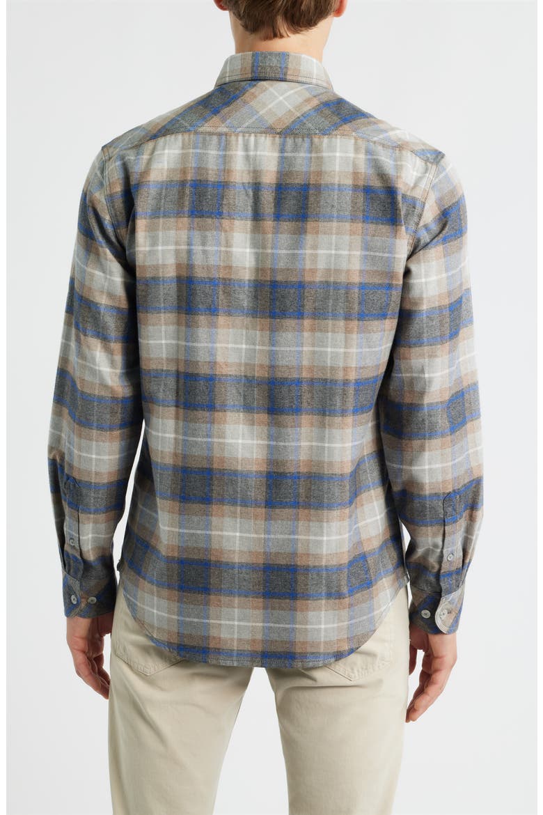 Capella Modern Fit Plaid Cotton Button-Up Shirt, Alternate, color, COAL