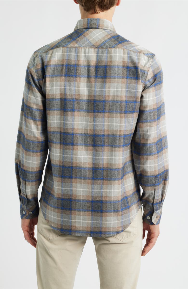 James Campbell Capella Trim Fit Plaid Cotton Button-Up Shirt, Alternate, color, Coal