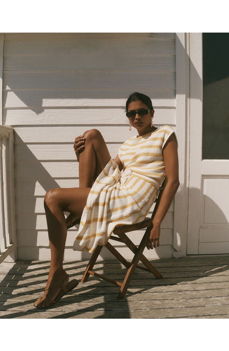 MINT VELVET Cotton Blend Striped Midi Dress, Alternate, color, Yellow