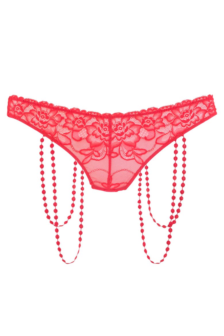 Strappy Lace Thong, Main, color, Red