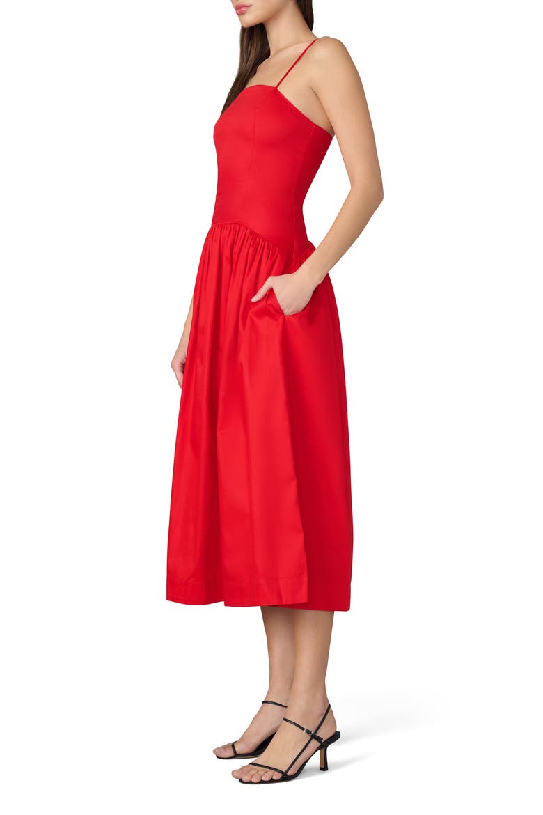 The Mara Sleeveless Midi Dress, Alternate, color, CHERRY RED