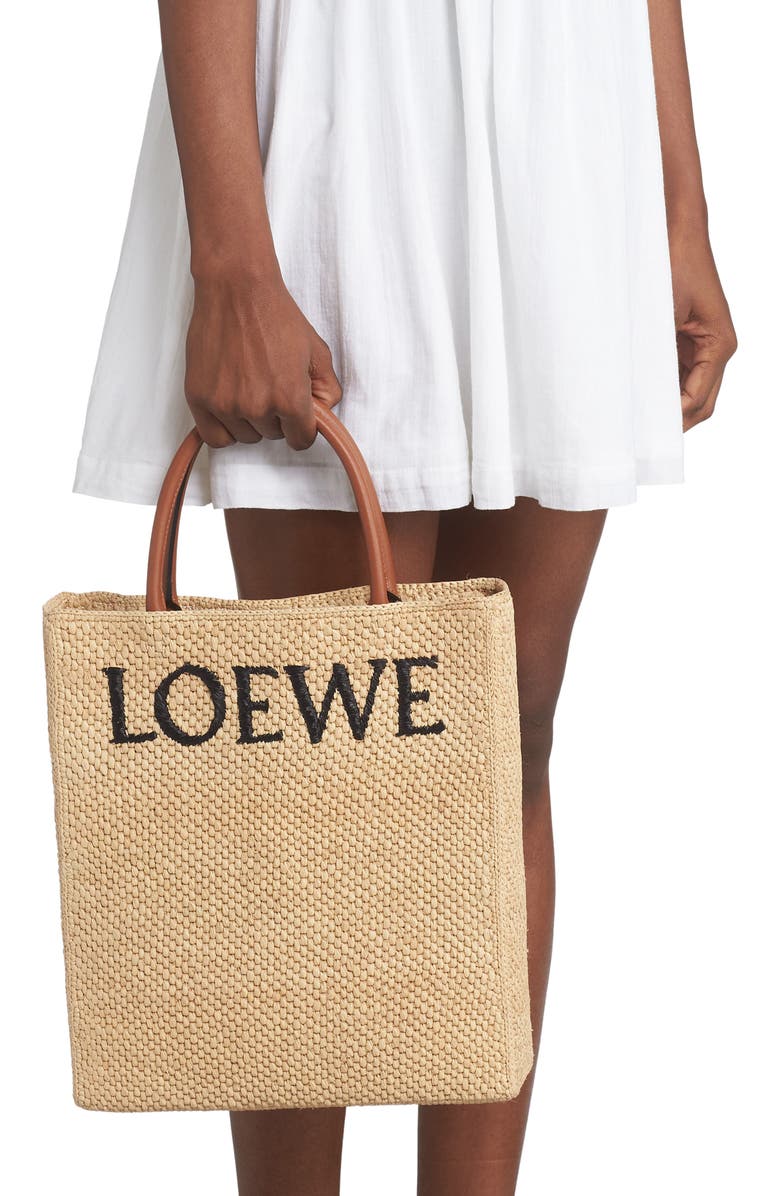 Loewe A4 Raffia Tote, Alternate, color,